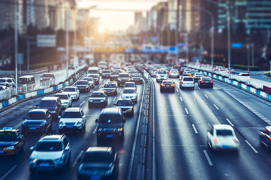 Rush Hour Traffic In Downtown Beijing