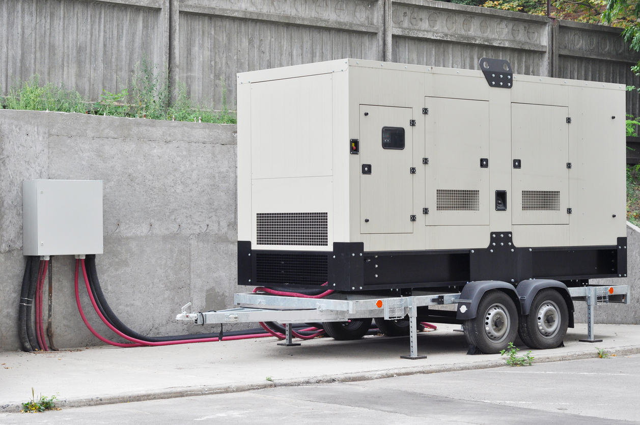 Backup Generator For Office Building Сonnected To The Control Panel