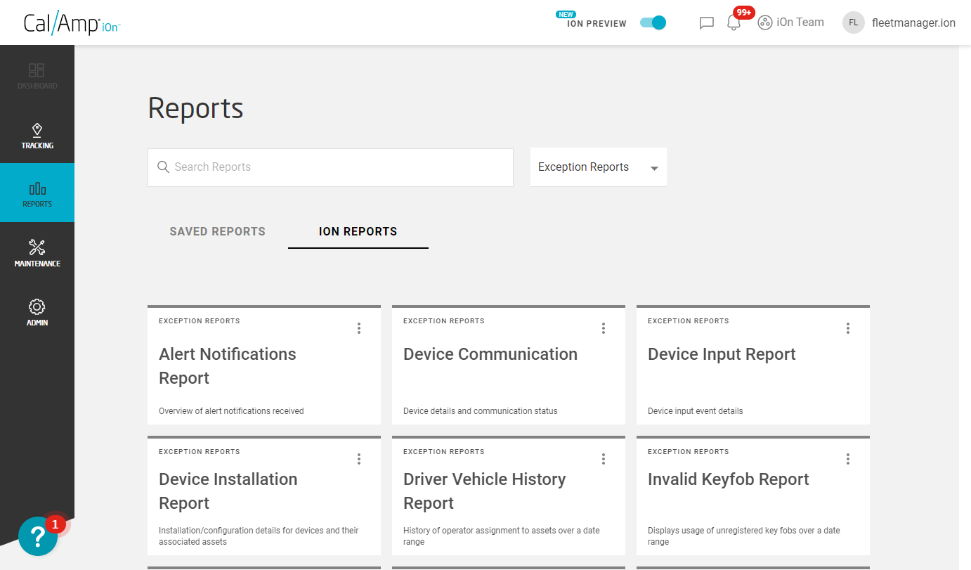 Gather fleet data using the CalAmp iOn