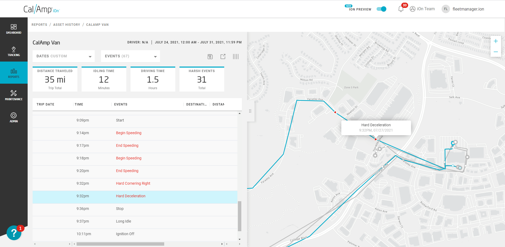 CalAmp provides immediate driving alerts