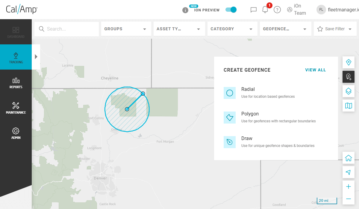 CalAmp's geofencing technology