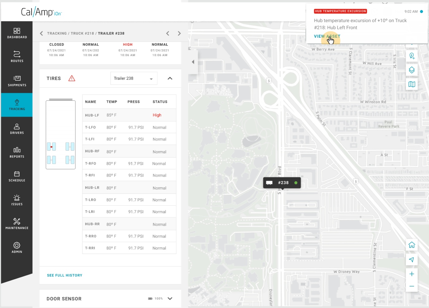 Monitoring Wheel Temperatures Monitoring wheel temperatures in CalAmp