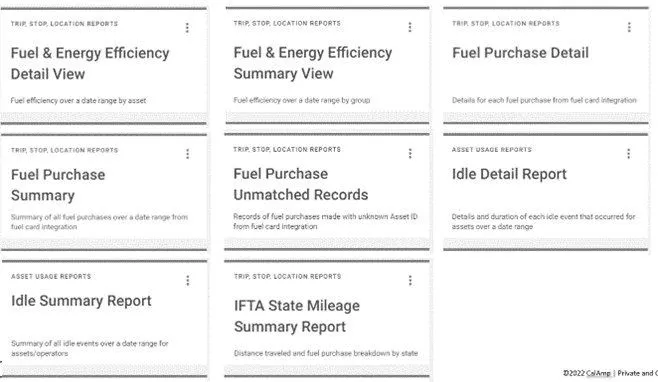 Detailed Fuel Reports Fuel reports dashboard