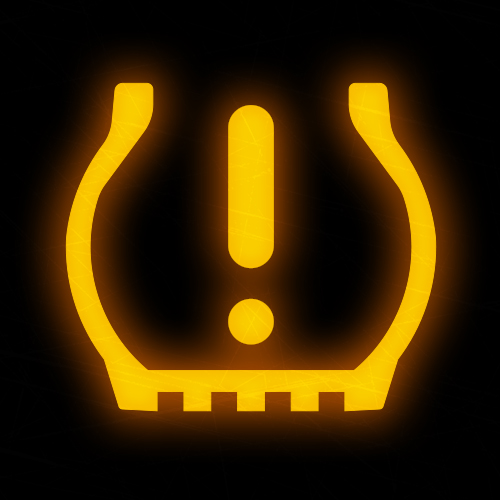A picture of the low pressure tire warning symbol