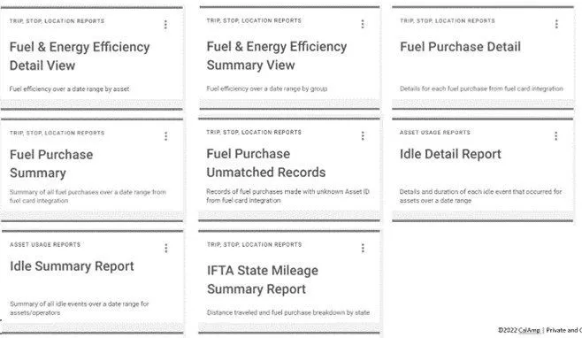 Fuel usage reports in CalAmp iOn